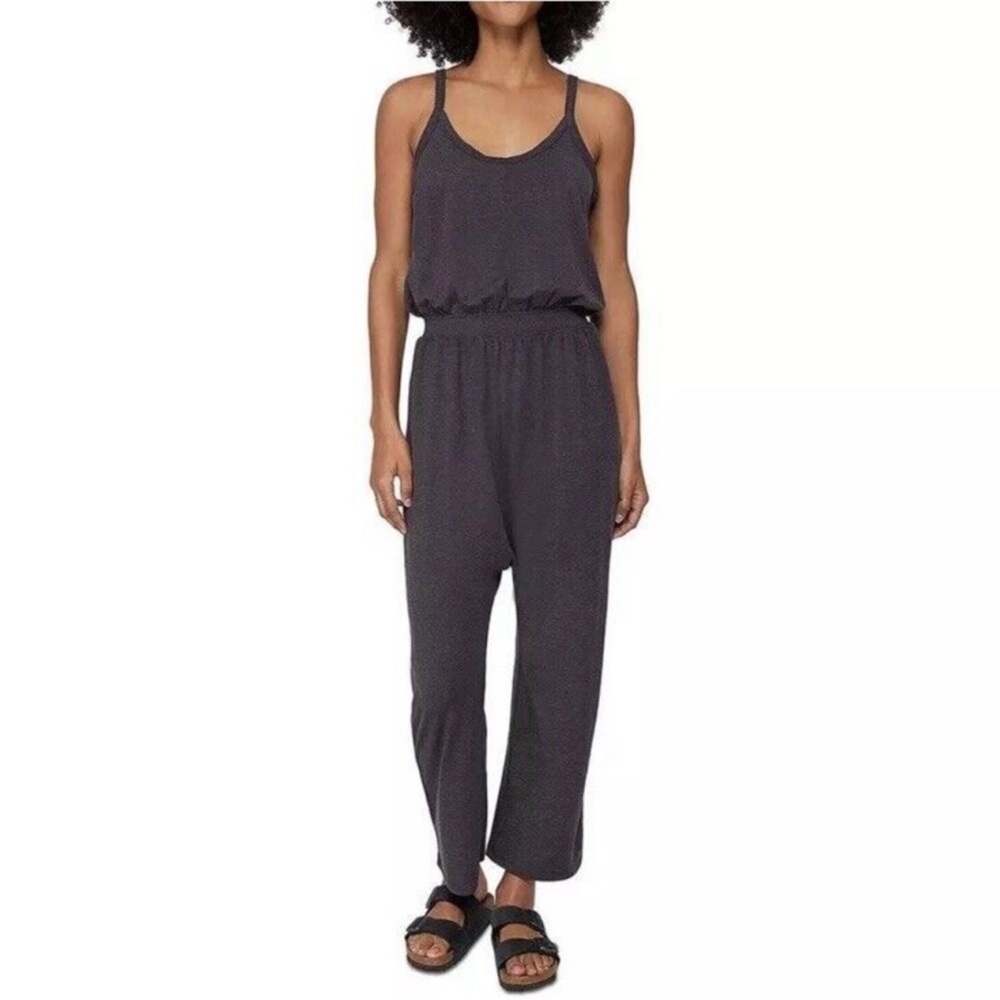 Spiritual Gangster S Maxin Relaxin Gray Heathered Jumpsuit Harem Triblend  NWT